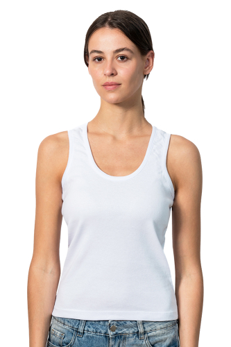 Musculosa Basica de Mujer de Rib de Algodon Algodonera Paso